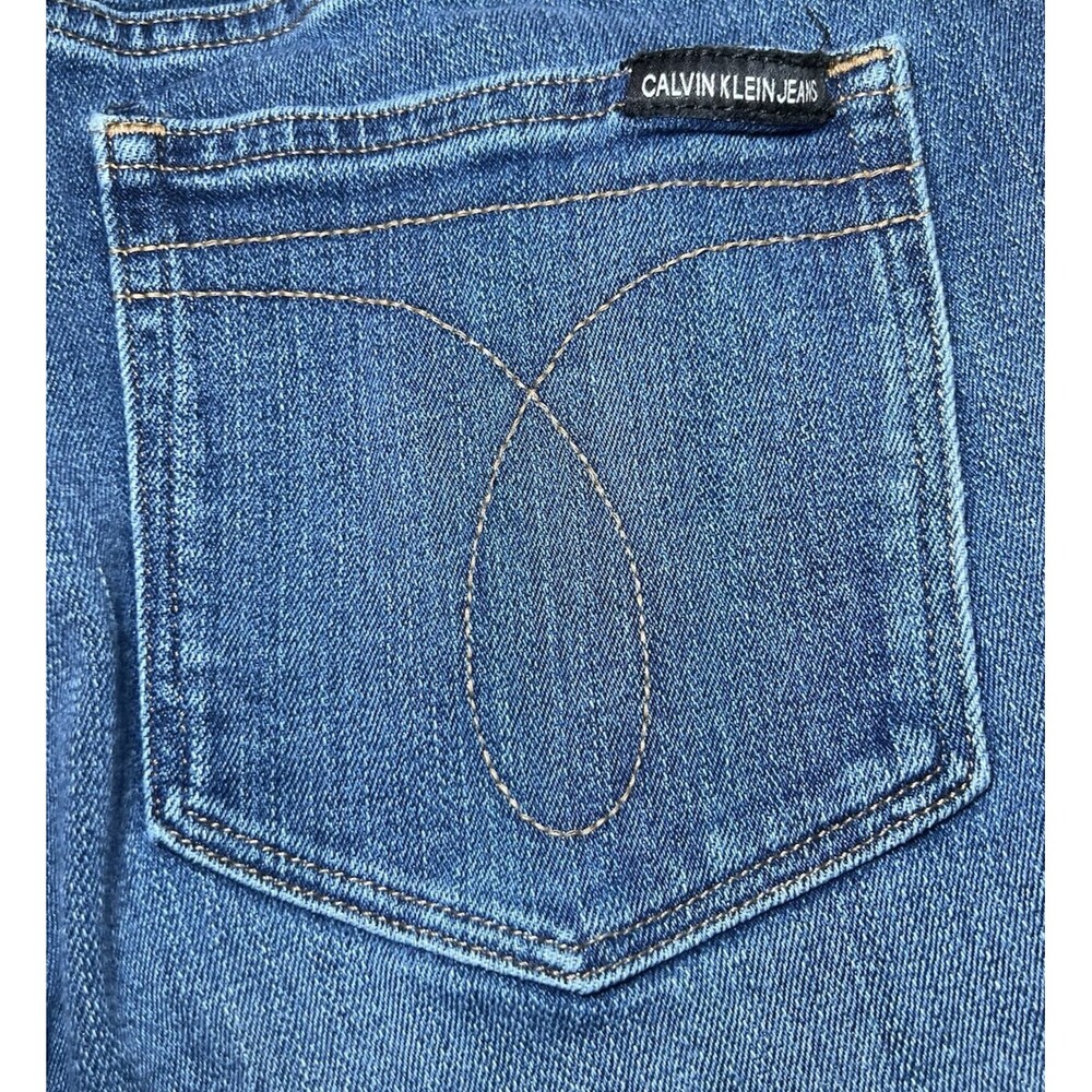 Calvin Klein Jeans Womens Size 12x30 Mid Rise Skinny Distressed Floral Patch - Picture 14 of 16